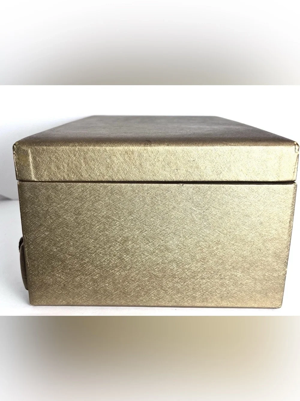 Vintage Lady Buxton Metallic Gold Tone Jewelry Organizer Box